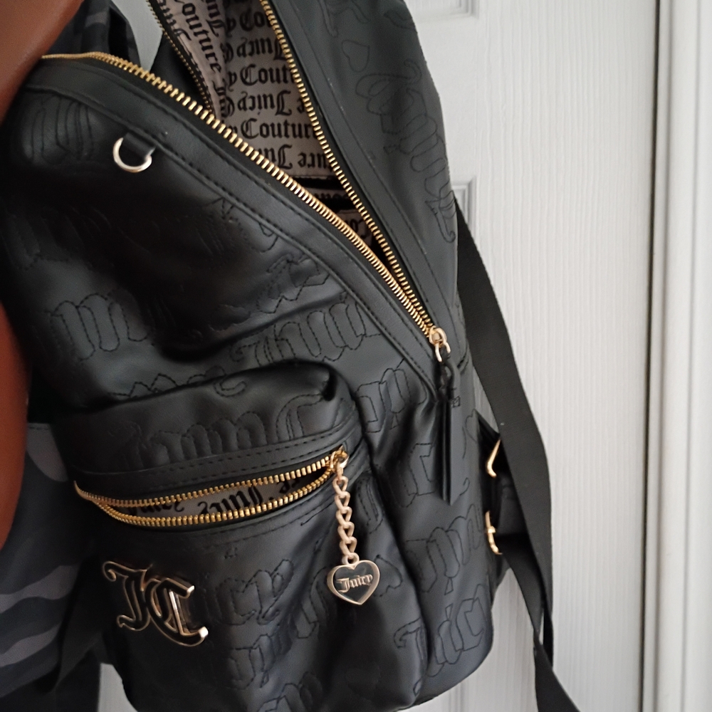 Juicy Couture Black Backpack with Gold Details